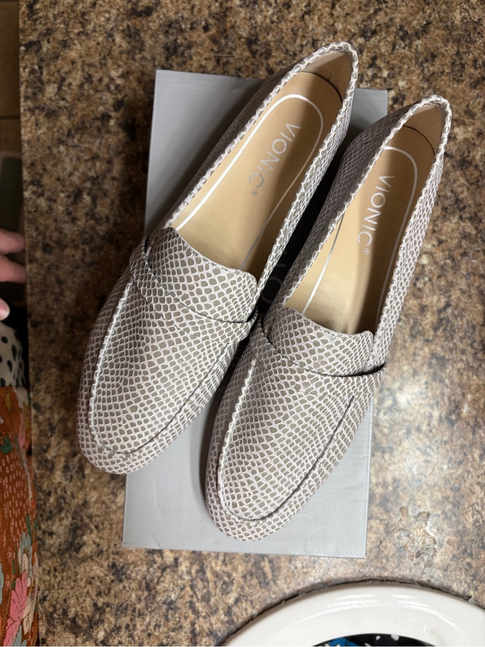 Vionic Snake-Print Slip-On Loafers